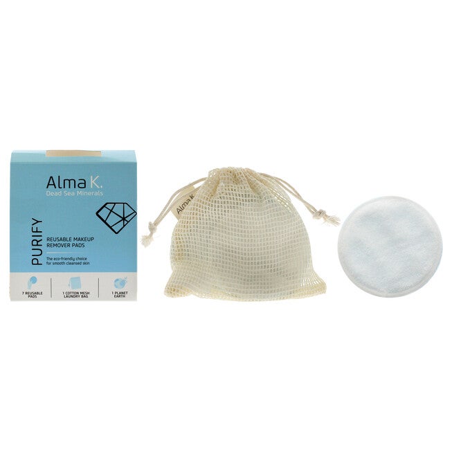 Reusable Makeup Remover Pads by Alma K for Women - 8 Pc 7 Reusable Pads, 1 Cotton Mesh Wash Bag, See Description, hi-res image number 0