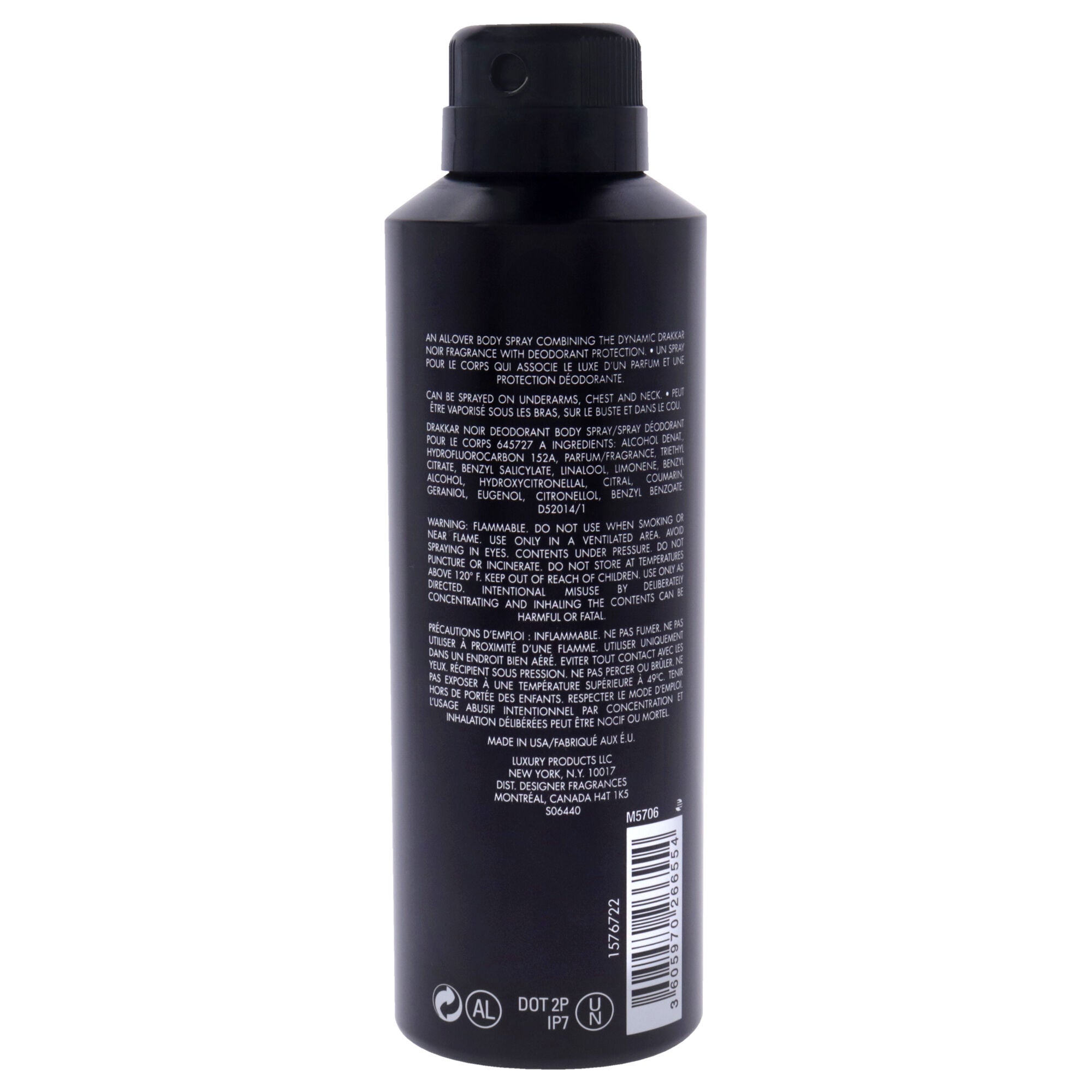 Drakkar Noir by Guy Laroche for Men - 6 oz Body Spray, See Description, alternate image number 1
