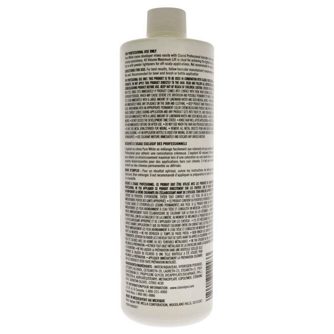Pure White 40 Volume Creme Developer by Clairol for Unisex - 16 oz Lightener, See Description, alternate image number 1