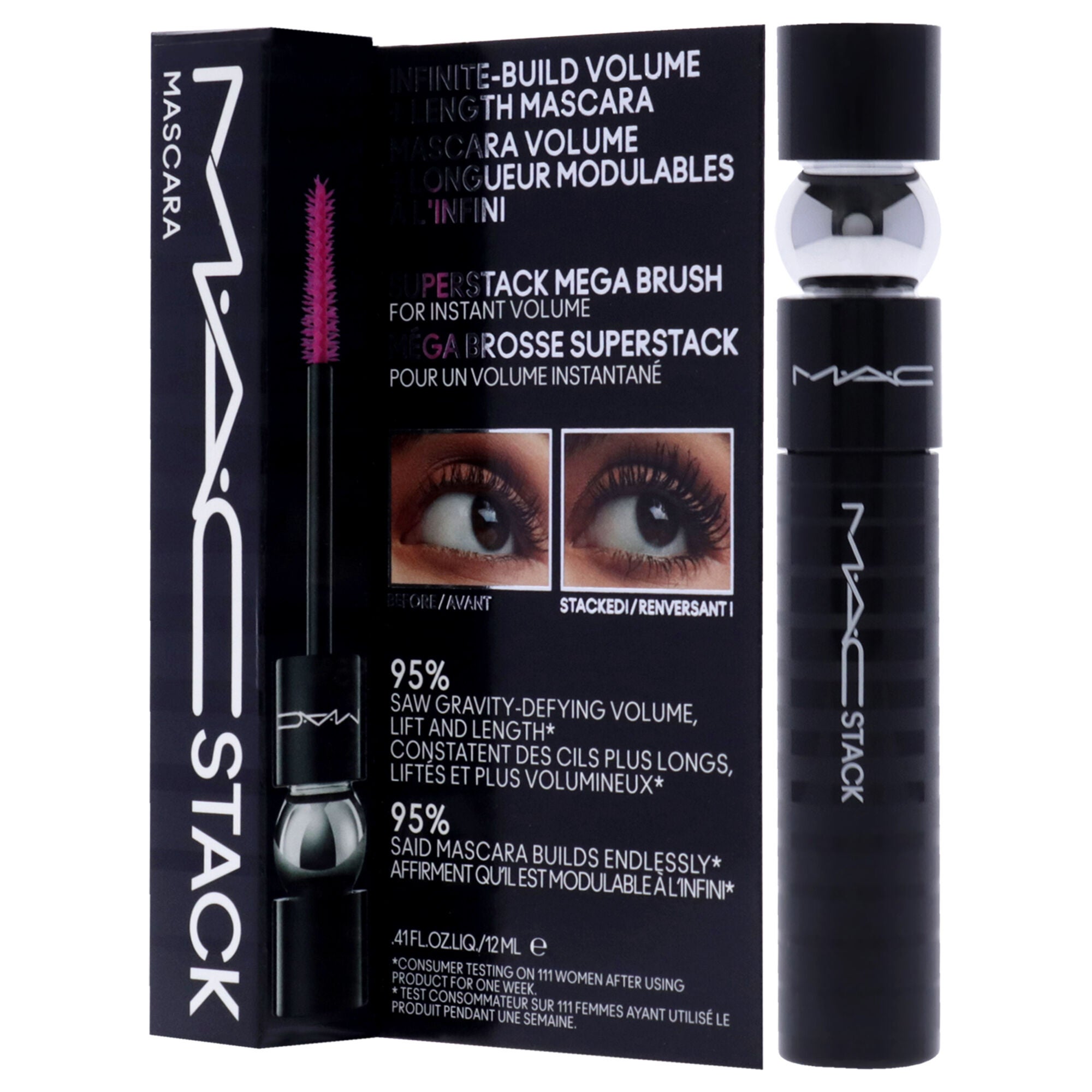 MAC Stack Superstack Mega Brush Mascara - Black by MAC for Women - 0.41 oz Mascara, See Description, alternate image number 3