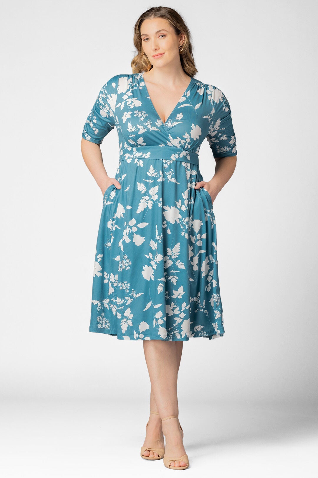 Gabriella Dress, Aqua Blooms / Light Blue, hi-res image number 0