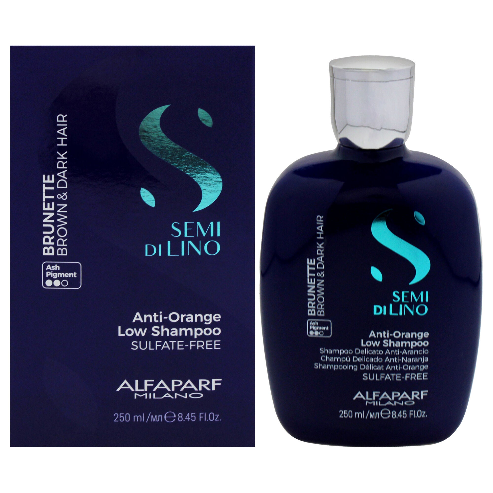 Semi Di Lino Brunette Anti-Orange Low Shampoo by Alfaparf Milano for Unisex - 8.45 oz Shampoo, See Description, hi-res image number 0