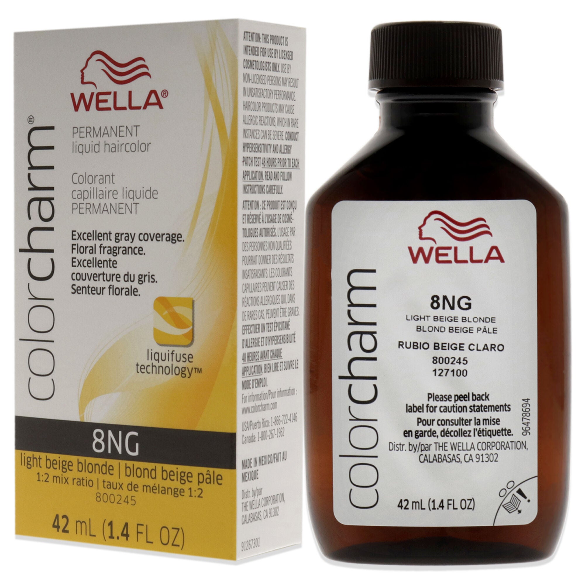 Color Charm Permanent Liquid Hair Color - 8NG Light Beige Blonde by Wella for Unisex - 1.42 oz Hair Color, See Description, alternate image number 3