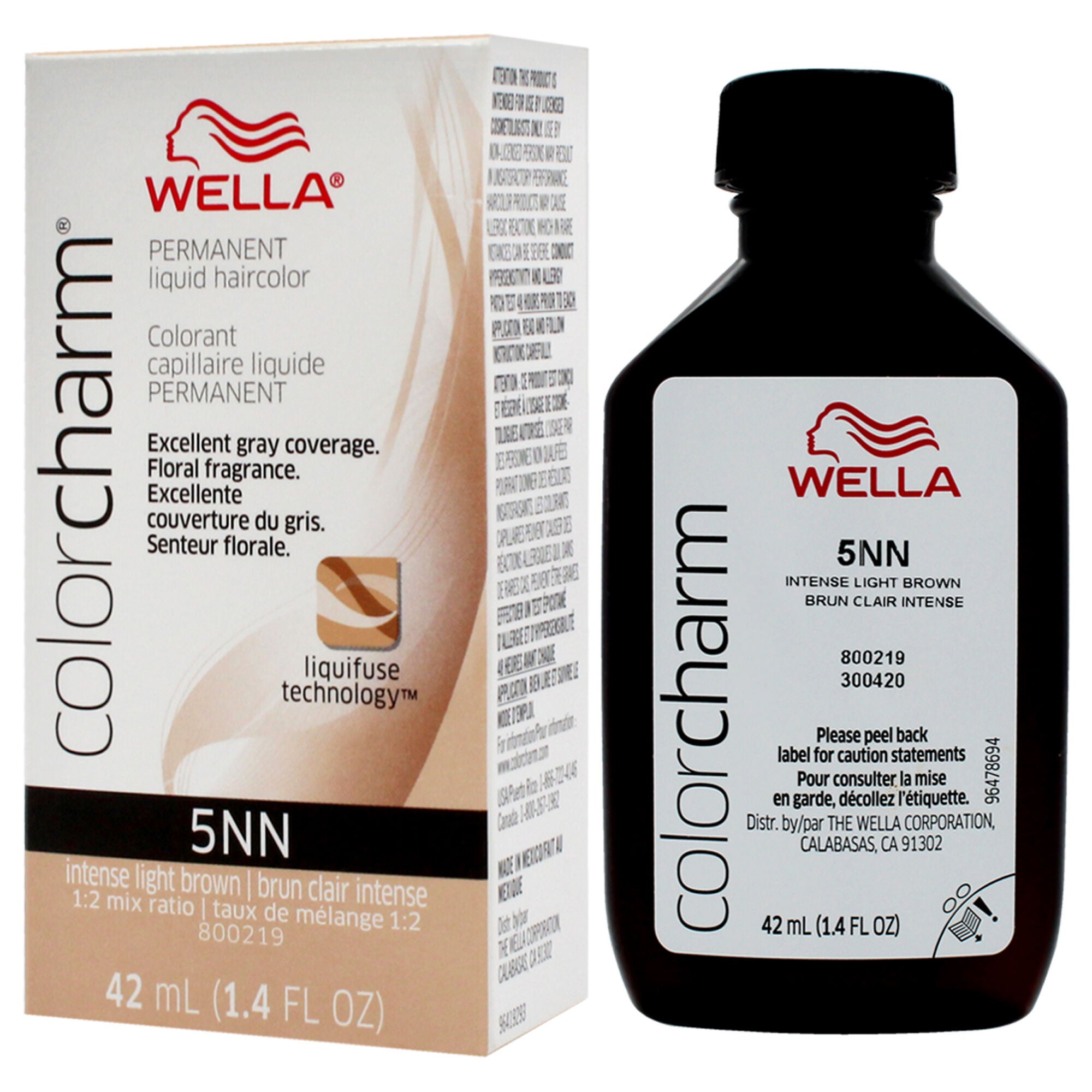 Color Charm Permanent Liquid Hair Color - 5NN Intense Light Brown by Wella for Unisex - 1.42 oz Hair Color, See Description, alternate image number 3