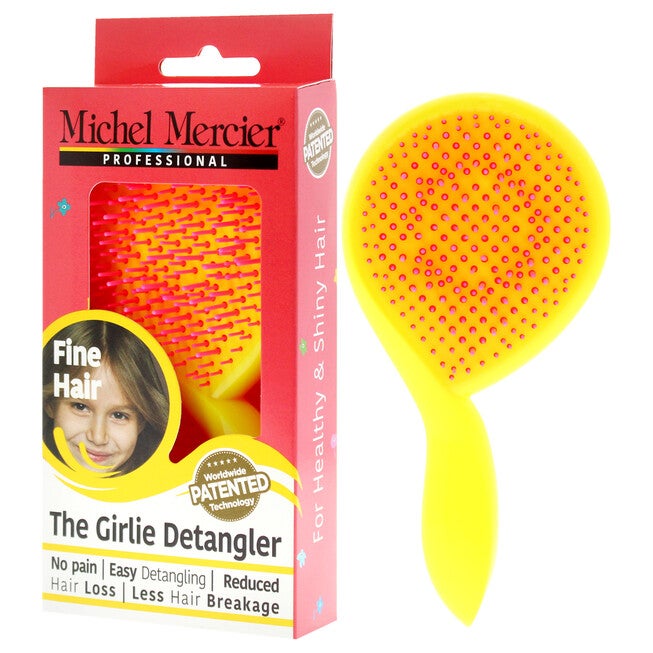 The Girlie Detangler Brush Fine Hair - Pink-Yellow by Michel Mercier for Women - 1 Pc Hair Brush, See Description, alternate image number 3
