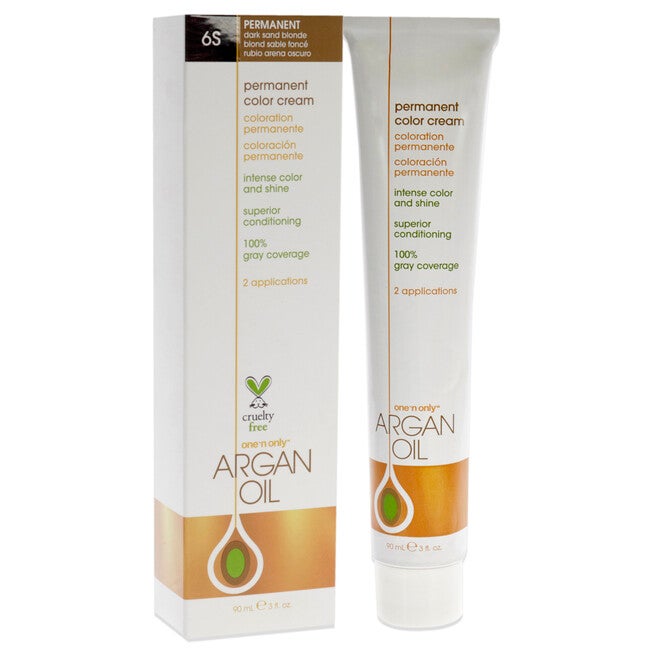 Argan Oil Permanent Color Cream - 6S Dark Sand Blonde by One n Only for Unisex - 3 oz Hair Color, See Description, alternate image number 2