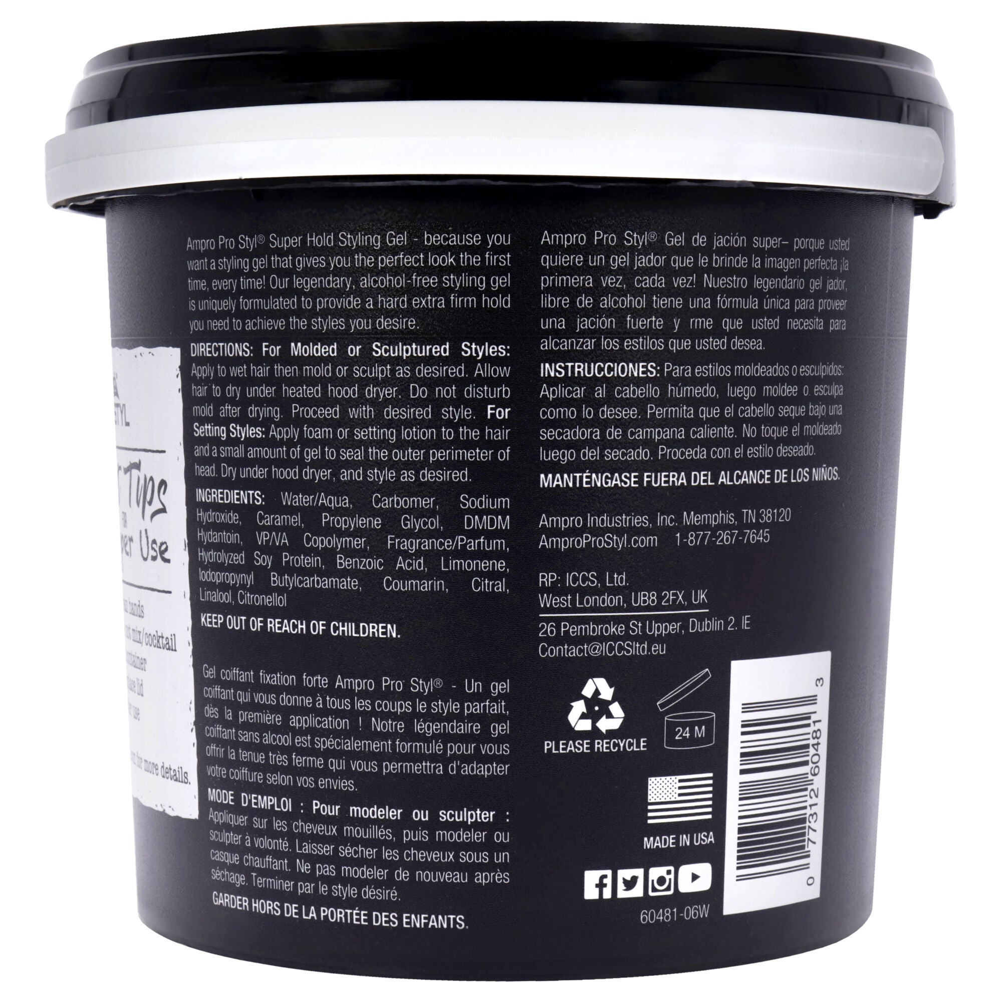 Pro Styl Gel - Super Hold by Ampro for Women - 80 oz Gel, See Description, alternate image number 1