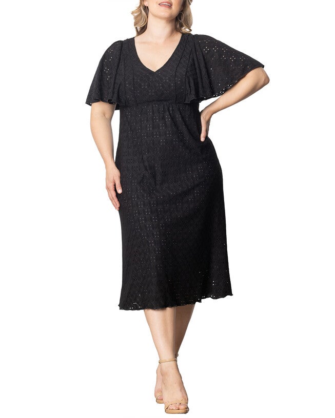 black eyelet maxi dress Iisla & Bird long sleeve maxi eyelet summer dress in black