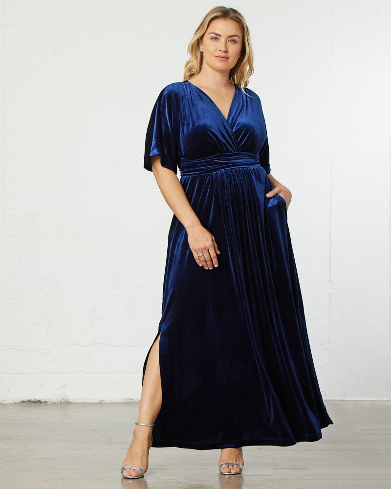 Verona Velvet Evening Gown, Nocturnal Navy, alternate image number 2