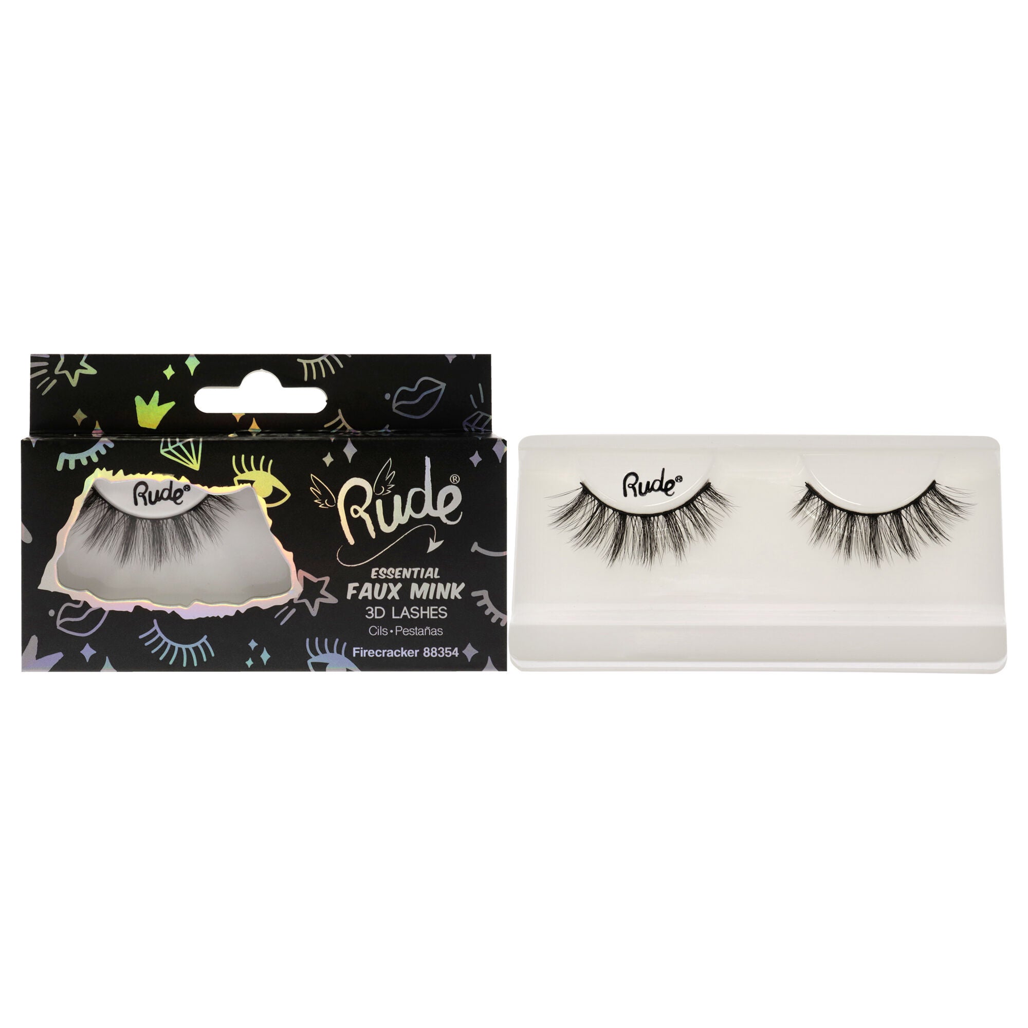 Essential Faux Mink 3D Lashes - Firecracker by Rude Cosmetics for Women - 1 Pc Pair, See Description, hi-res image number 0