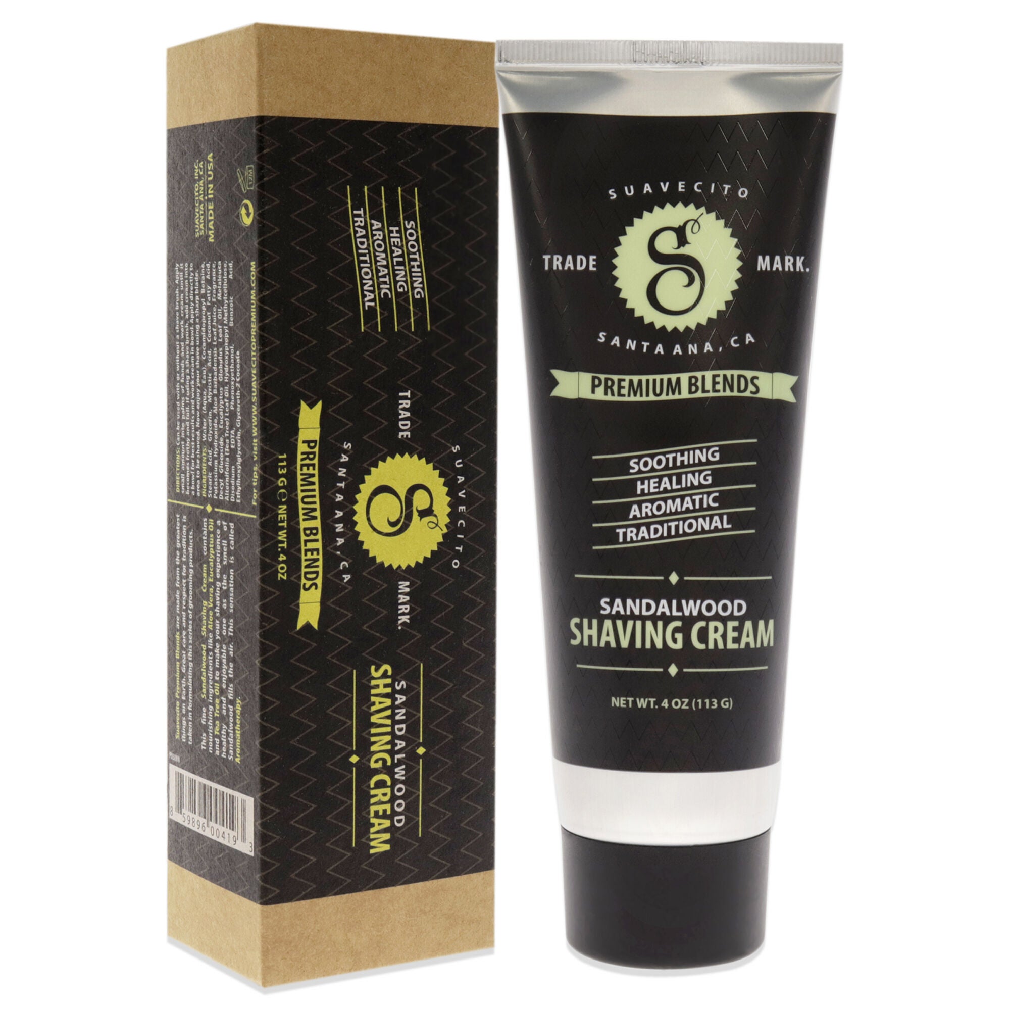 Premium Blends Shaving Creme by Suavecito for Men - 4 oz Cream, See Description, alternate image number 2