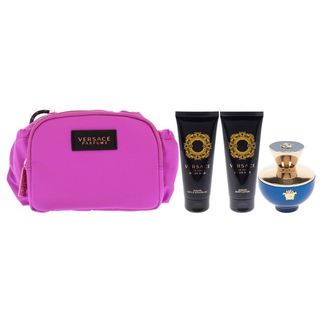 Dylan Blue by Versace for Women - 4 Pc Gift Set - 3.4oz EDP Spray, 3.4oz Sublime Body Lotion, 3.4oz Sublime Bath and Shower Gel, Makeup Case, , alternate image number null
