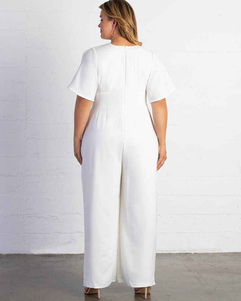 Karina Crepe Jumpsuit, Ivory, alternate image number 1
