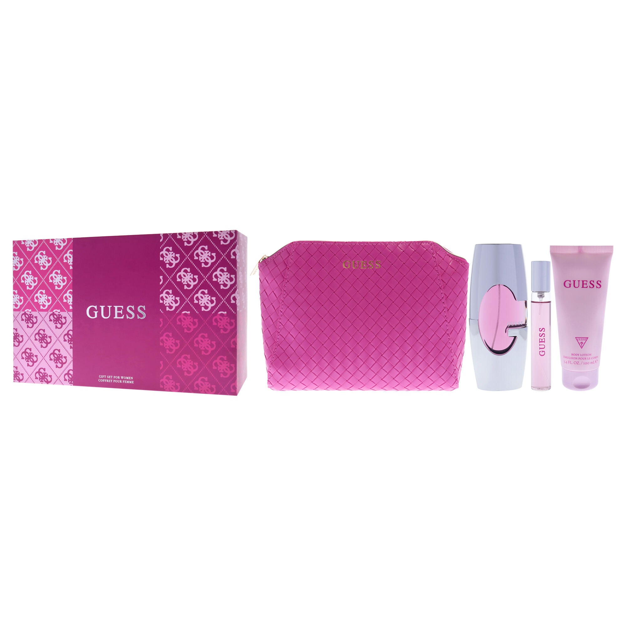 Guess by Guess for Women - 4 Pc Gift Set 2.5oz EDP Spray, 0.5oz EDP Spray, 3.4oz Body Lotion, Pouch, Clear, alternate image number 3