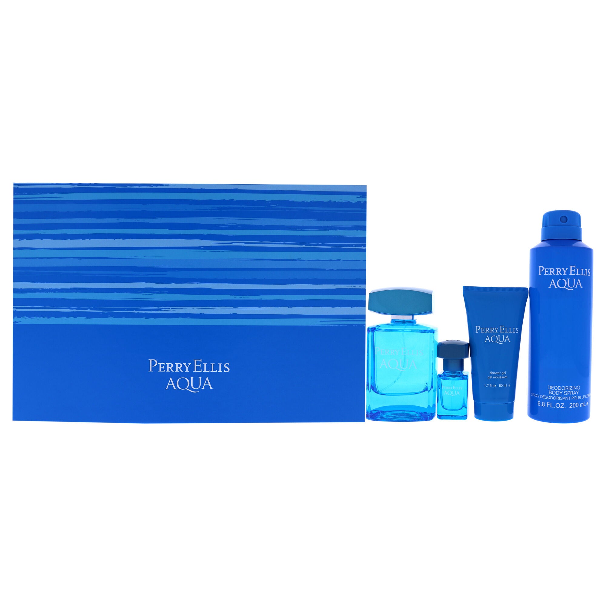 Perry Ellis Aqua by Perry Ellis for Men - 4 Pc Gift Set 3.4oz EDT Spray, 0.25oz EDT Spray, 6oz Deodorizing Body Spray, 1.7oz Shower Gel, , alternate image number 5