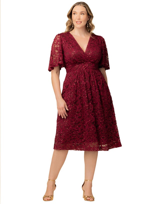 Starry Sequin Lace Cocktail Dress | Woman Within Starry Sequin Lace Cocktail Dress | Woman Within