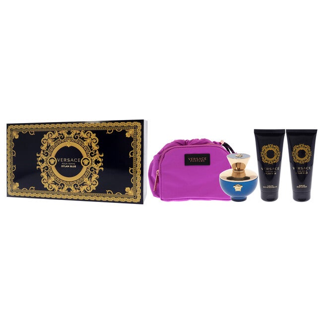 Dylan Blue by Versace for Women - 4 Pc Gift Set - 3.4oz EDP Spray, 3.4oz Sublime Body Lotion, 3.4oz Sublime Bath and Shower Gel, Makeup Case, NA, alternate image number null
