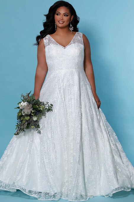 Iris Wedding Dress A-line Lace Gown Ivory Size 14, Ivory, hi-res image number null
