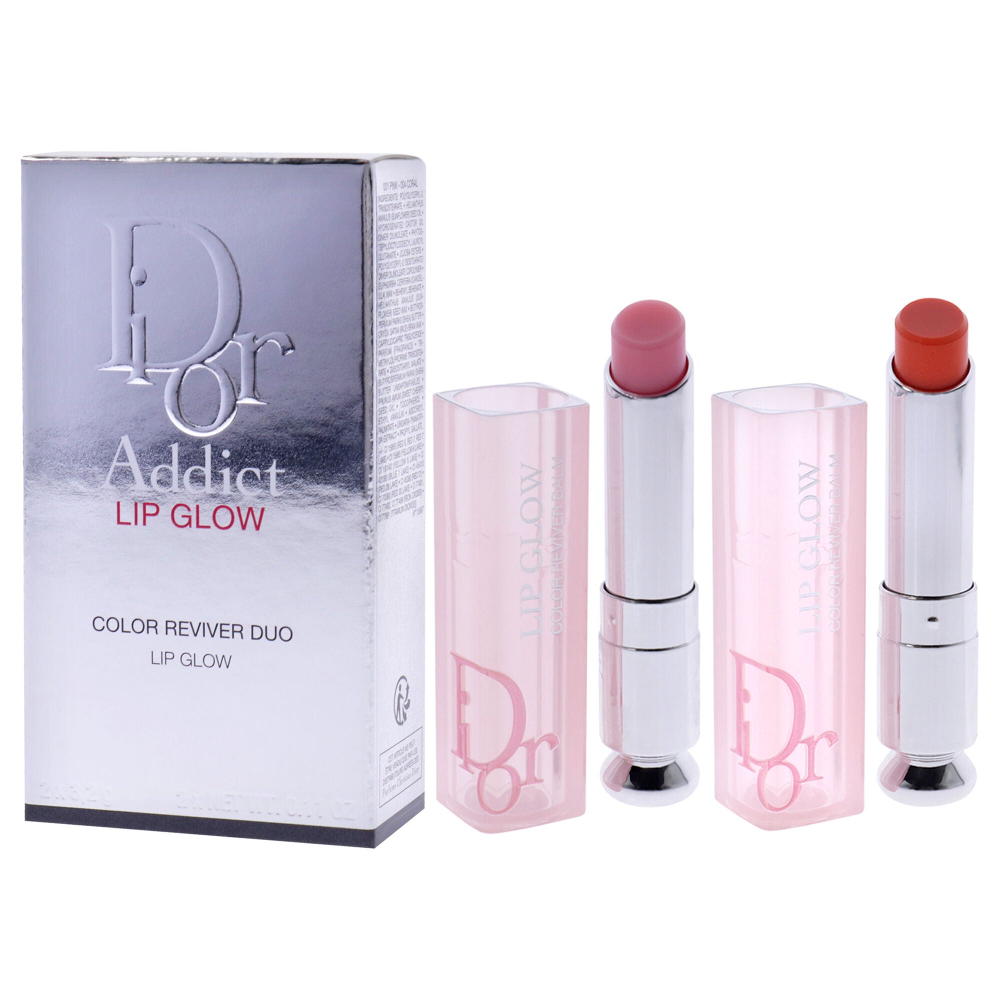 Dior Addict Lip Glow Duo by Christian Dior for Women - 2 Pc 0.11oz Lip Balm - 001 Pink, 0.11oz Lip Balm - 004 Coral, See Description, alternate image number 3