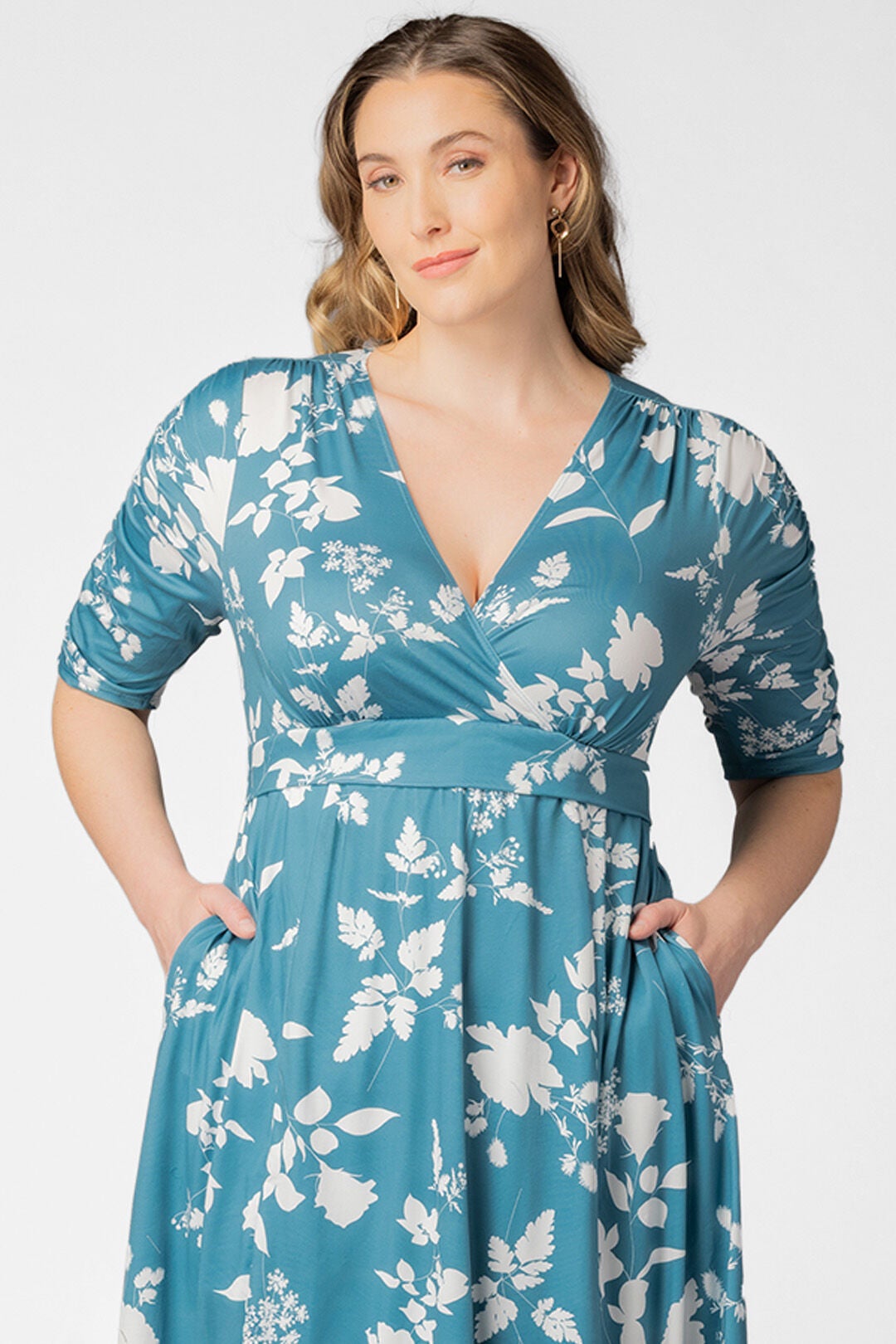 Gabriella Dress, Aqua Blooms / Light Blue, alternate image number 2