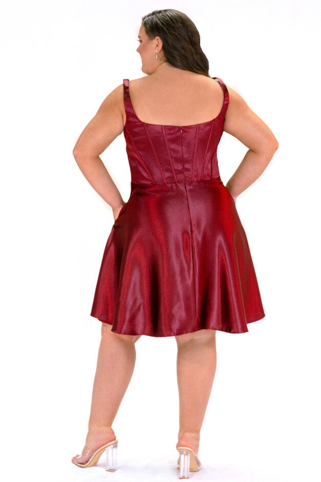 SCOOPED UP PARTY DRESS, Wine / New Wine, alternate image number 1