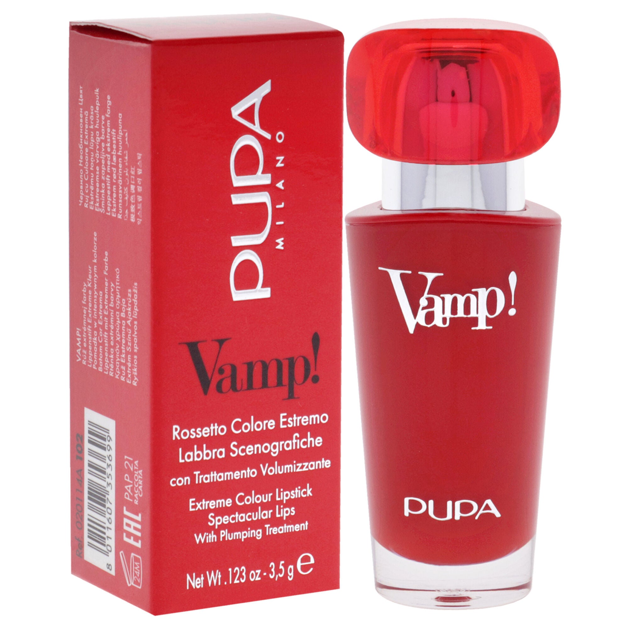Vamp! Extreme Colour Lipstick with Plumping Treatment - 102 Rose Nude by Pupa Milano for Women - 0.123 oz Lipstick, , alternate image number 6