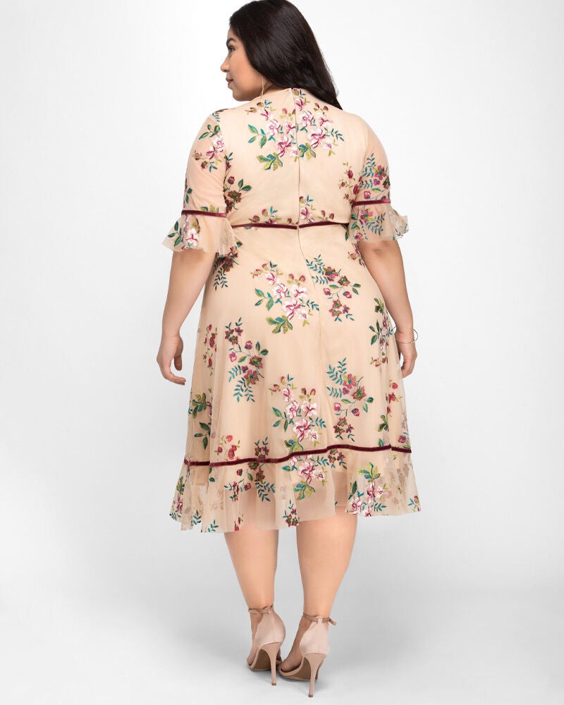 Wildflower Embroidered Dress, Blush, alternate image number 1