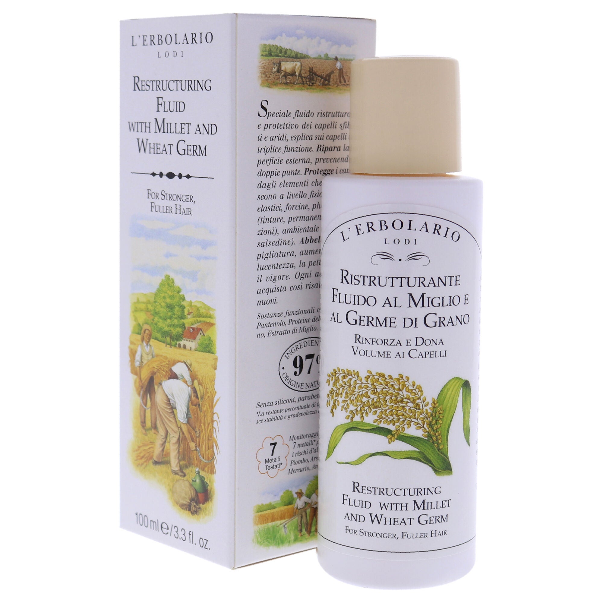 Restructuring Fluid - Millet and Wheat Germ by LErbolario for Unisex - 3.3 oz Fluid, , alternate image number 7