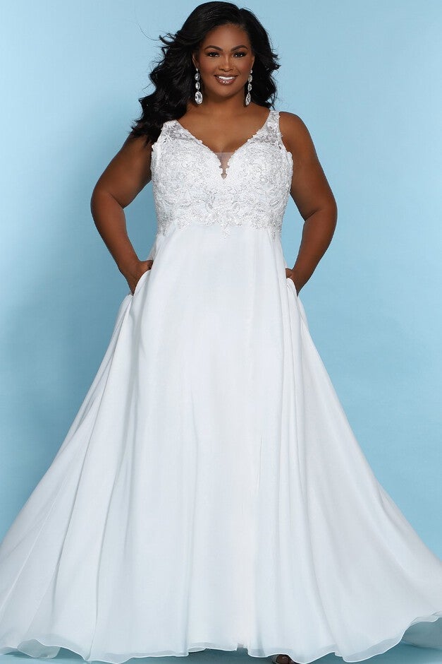 plus size chiffon wedding dresses SKYE Wedding Dress