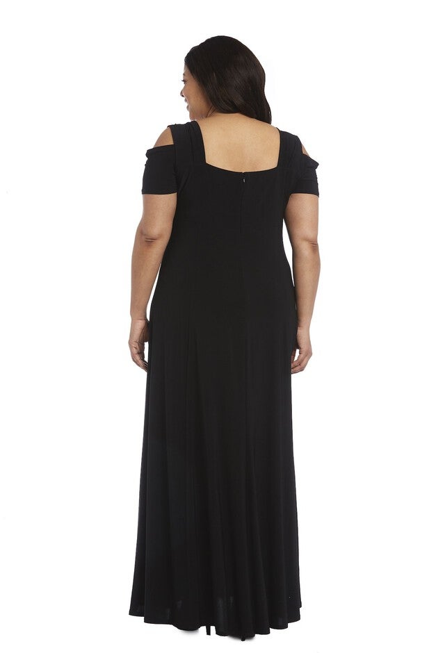 Evening Gown with Thigh Slit and Diamante Detail, , alternate image number null