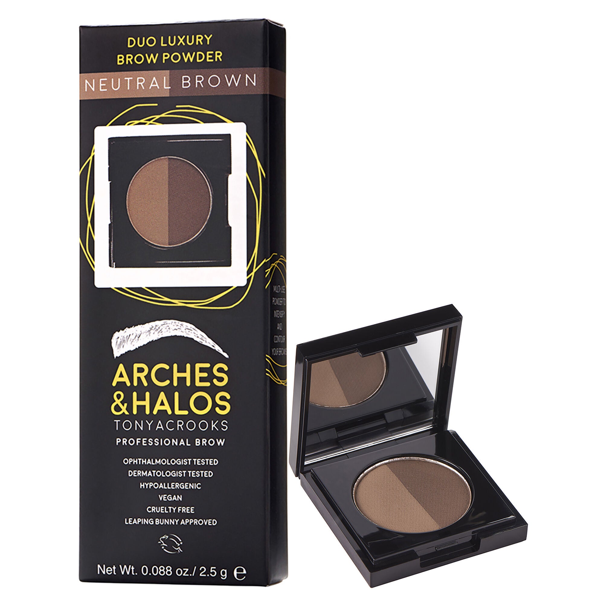 Duo Luxury Brow Powder - Neutral Brown by Arches and Halos for Women - 0.088 Eyebrow, See Description, hi-res image number 0