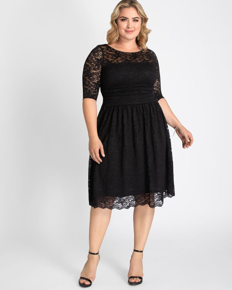 Luna Lace Dress, Black, alternate image number 2