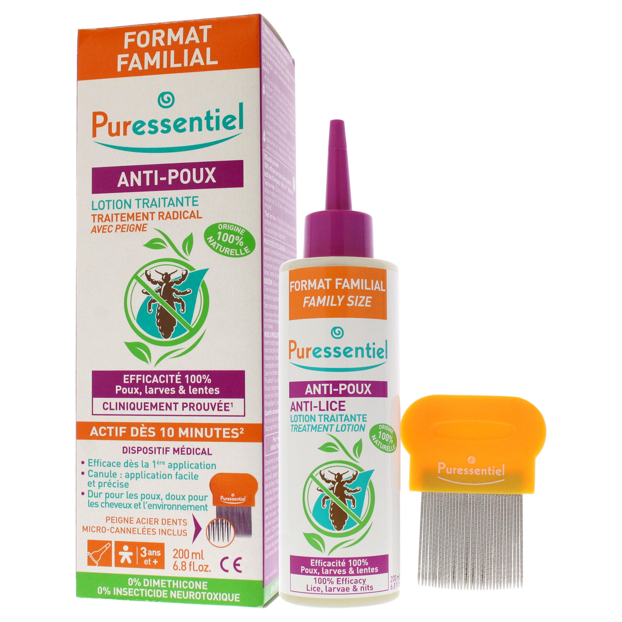 Anti-Lice Treatment Lotion Plus Comb by Puressentiel for Unisex - 6.8 oz Treatment, , alternate image number 7