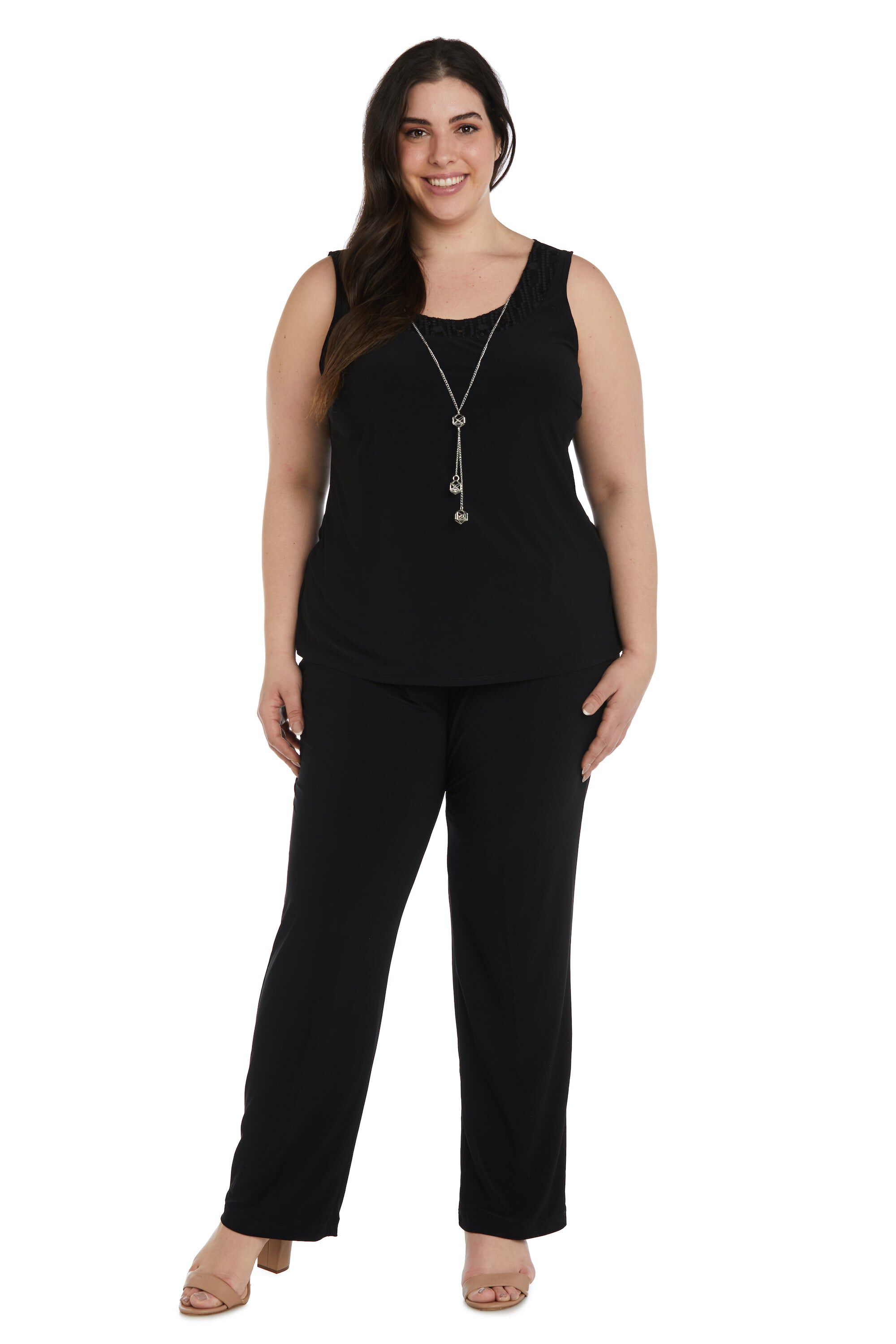 Three-Piece Duster and Pantsuit Set - Plus, , alternate image number 2