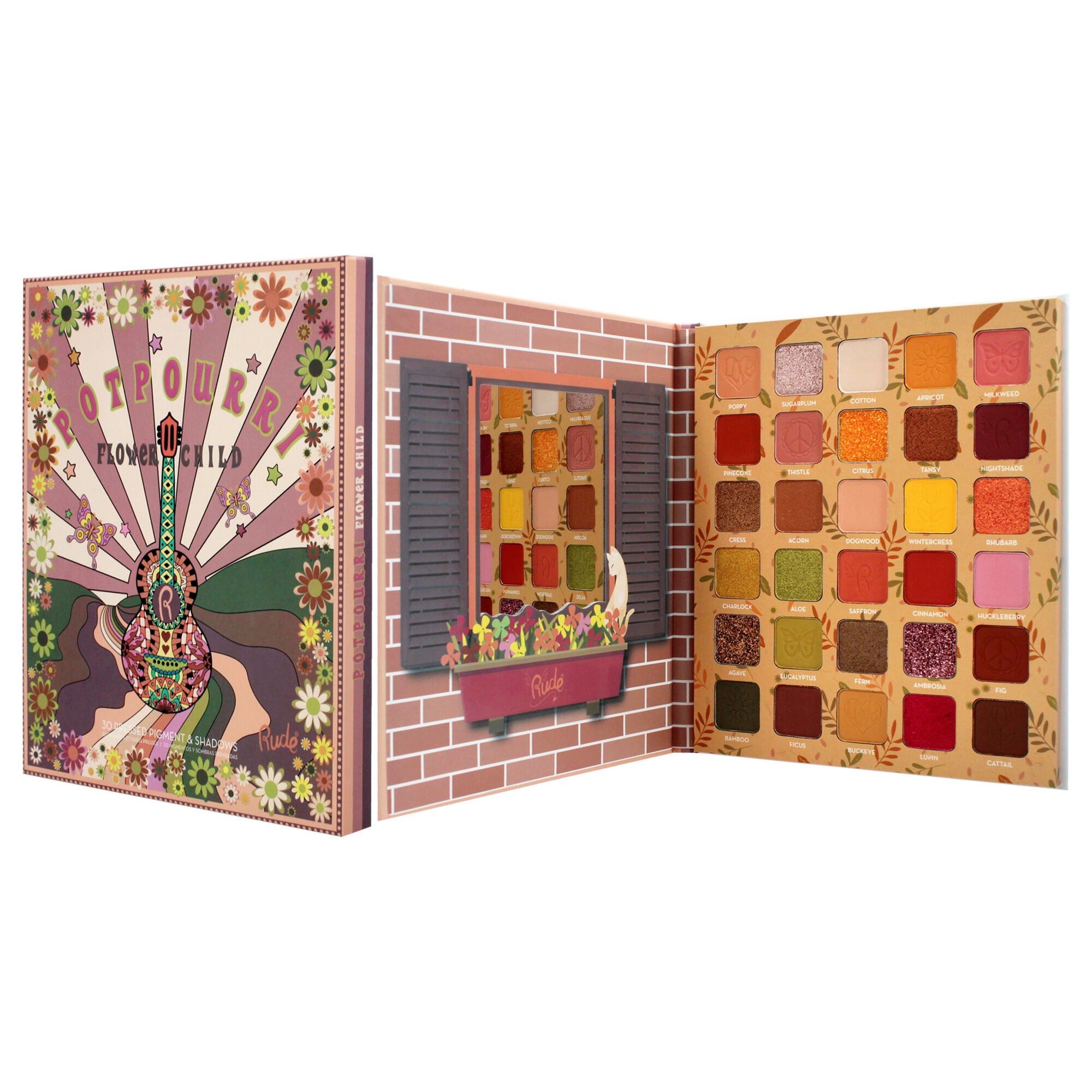 Flower Child 30 Pressed Pigment and Shadows - Potpourri by Rude Cosmetics for Women - 1.058 oz Eye Shadow, See Description, alternate image number 3