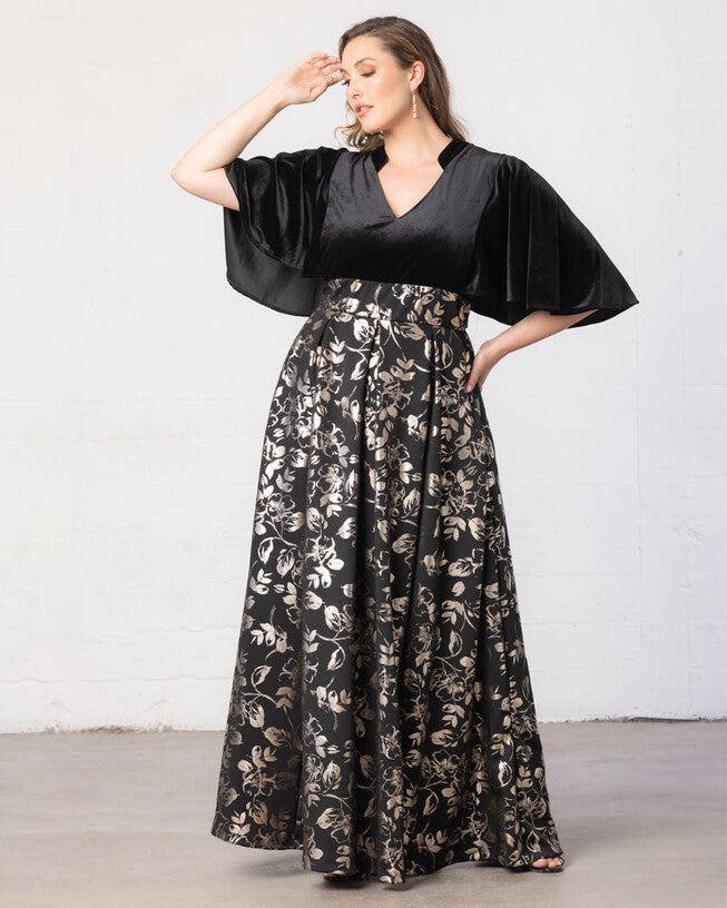 Radiant Opulence Evening Gown, Gilded Noir, alternate image number null