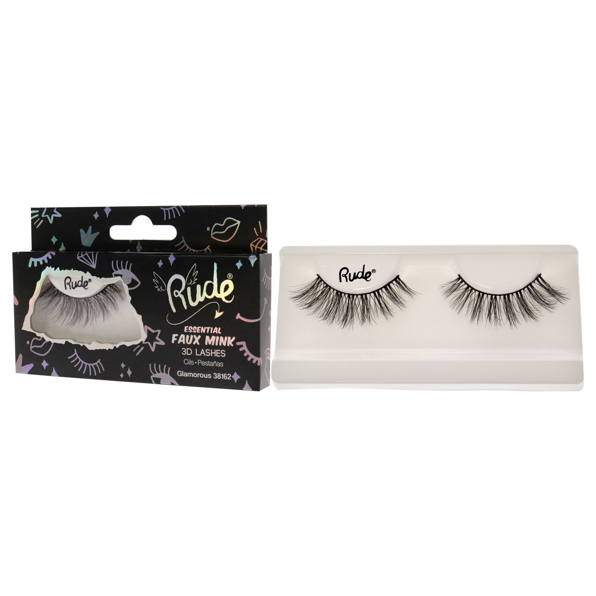 Essential Faux Mink 3D Lashes - Glamorous by Rude Cosmetics for Women - 1 Pc Pair, , alternate image number 7