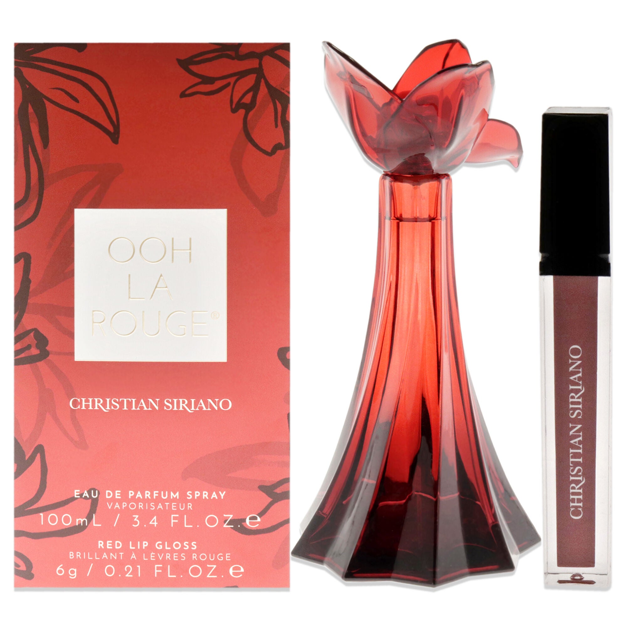 Ooh La Rouge by Christian Siriano for Women - 2 Pc Gift Set 3.4 oz EDP Spray, 0.21oz Red Lip Gloss, Clear, hi-res image number 0