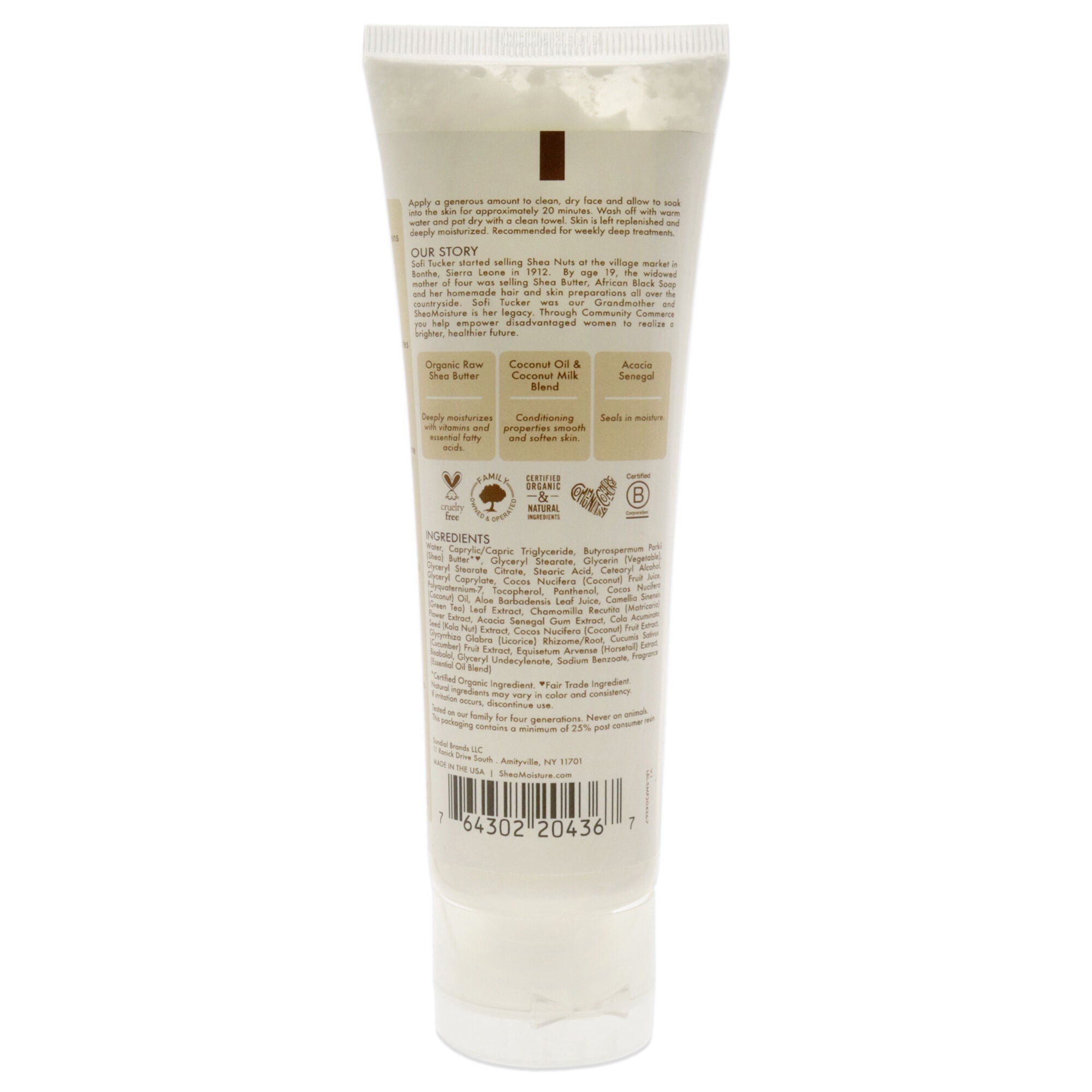 100% Virgin Coconut Oil Daily Hydration Milk Mask by Shea Moisture for Unisex - 4 oz Mask, See Description, alternate image number 1