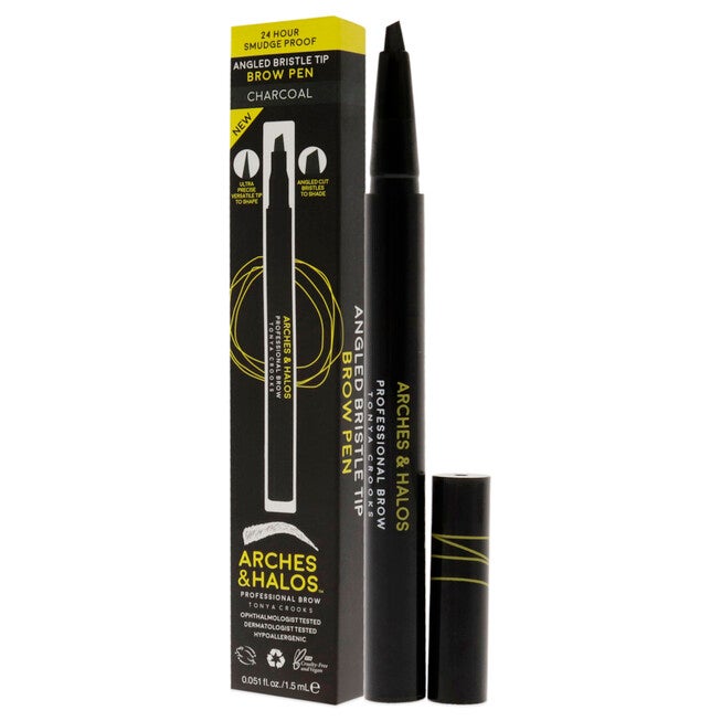 Angled Bristle Tip Waterproof Brow Pen - Charcoal by Arches and Halos for Women - 0.051 oz Eyebrow Pencil, NA, alternate image number null