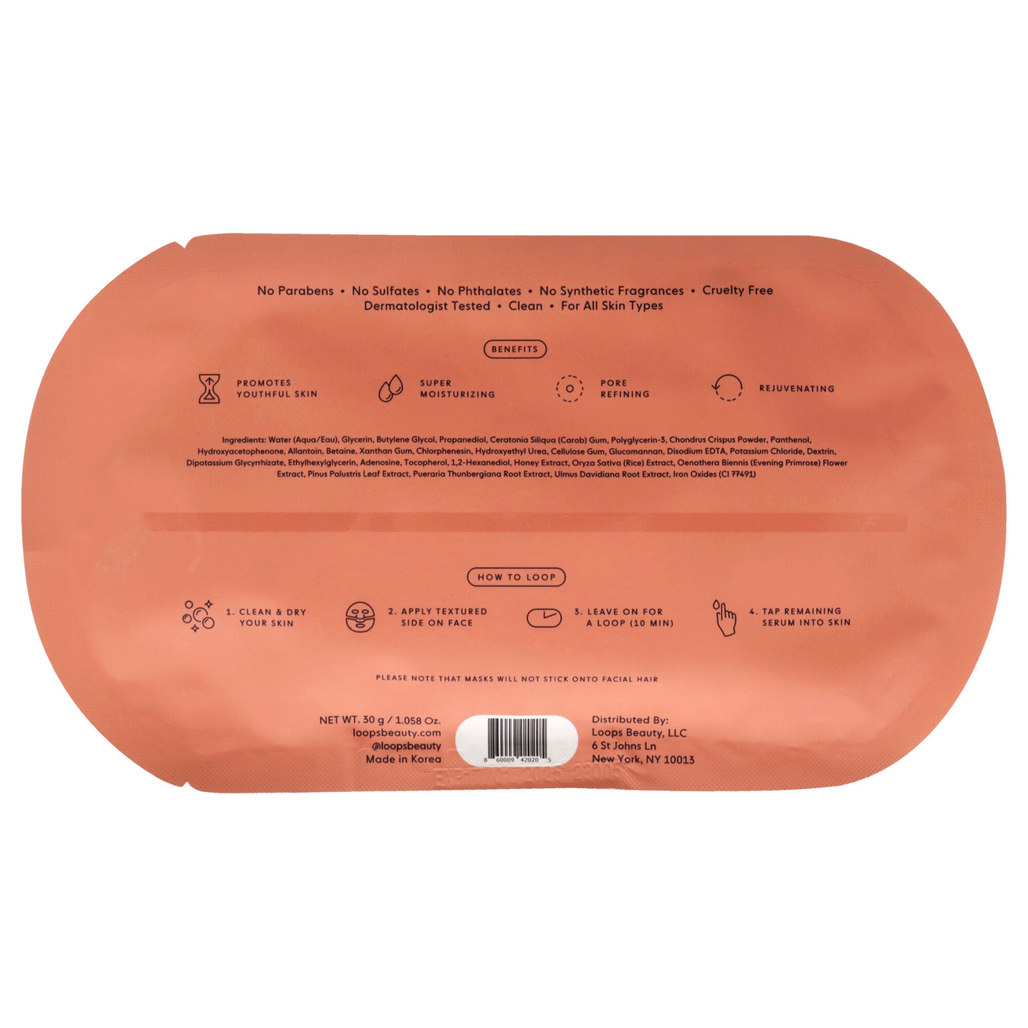 Weekly Reset Rejuvenating Hydrogel Face Mask by Loops for Women - 1 Pc Mask, See Description, alternate image number 2