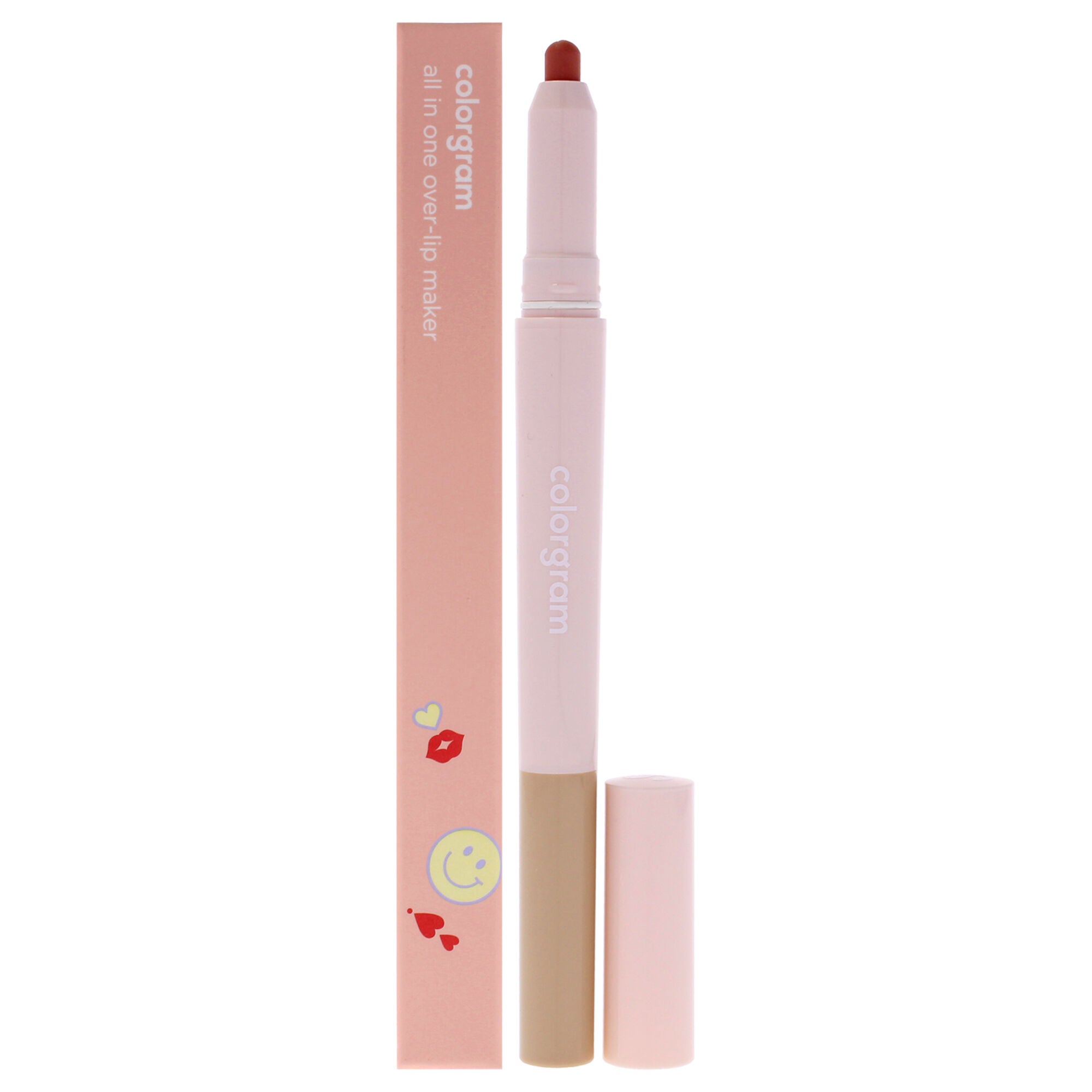 All In One Over-lip Maker - 01 Warm Peach by Colorgram for Women - 0.024 oz Lip Pencil, Brown, hi-res image number 0