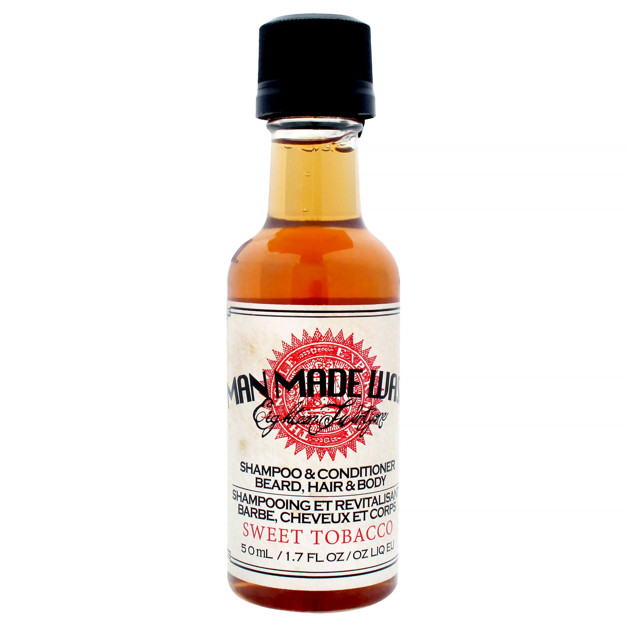 Man Made Wash - Sweet Tobacco by 18.21 Man Made for Men - 1.7 oz Shampoo, Conditioner and Body Wash, Orange, hi-res image number 0