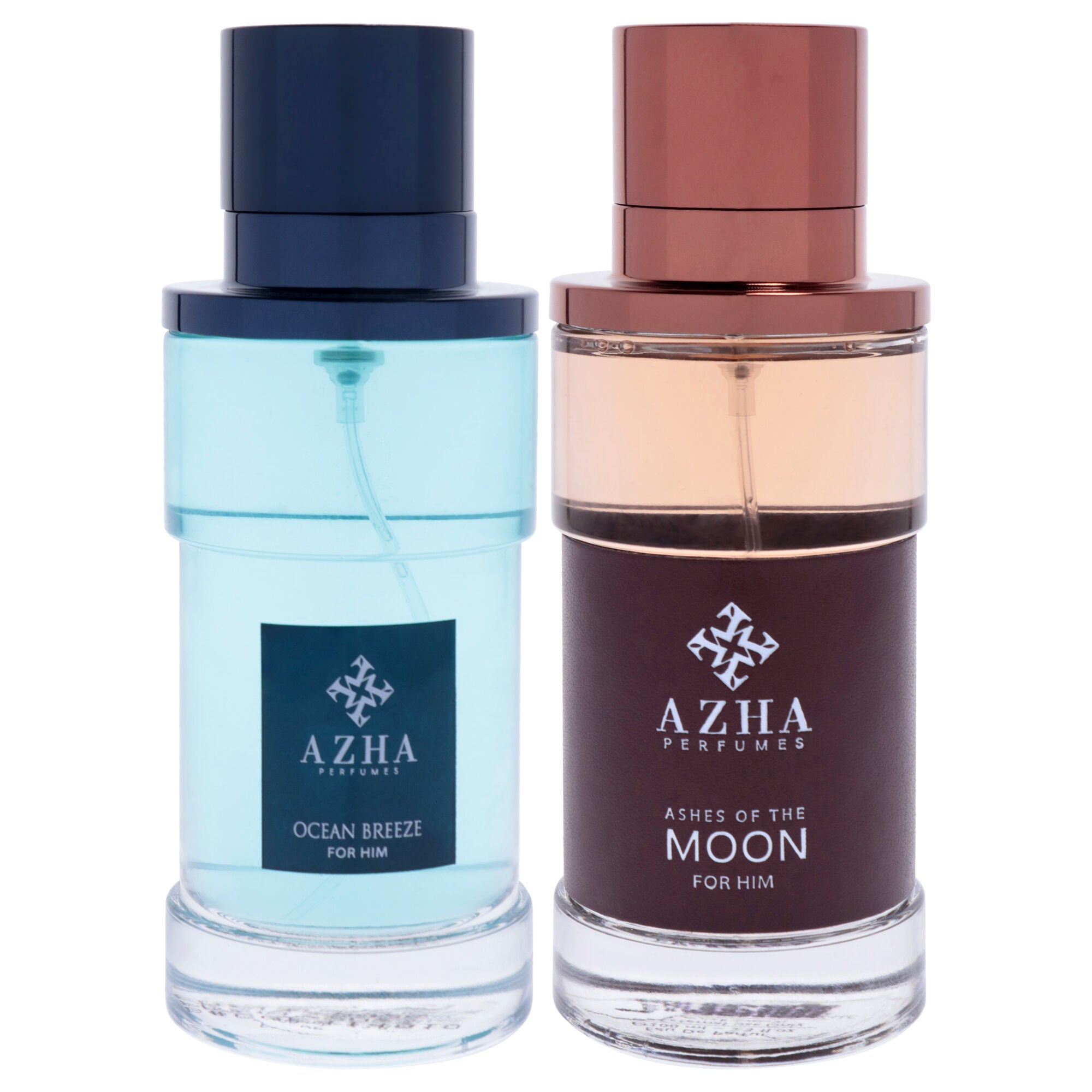 Azha Perfume by Azha for Men - 2 Pc Gift Set 3.3oz Ashes of Moon EDP Spray, 3.3oz Ocean Breeze EDP Spray, Clear, alternate image number 1