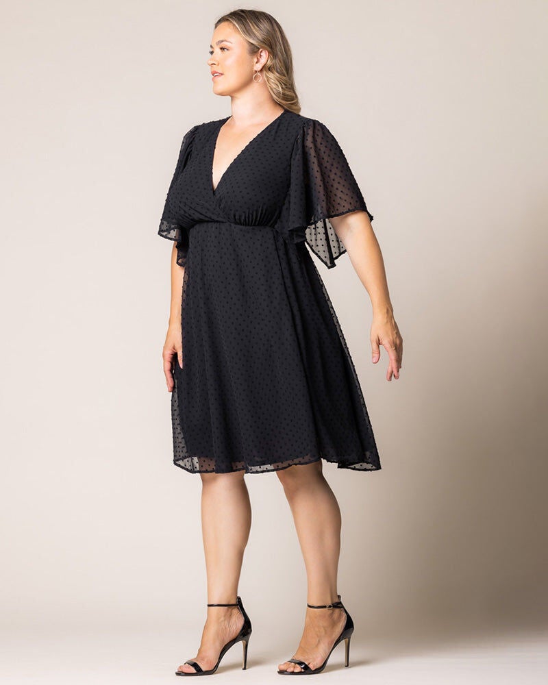 Florence Flutter Sleeve Dress, Onyx, alternate image number 1