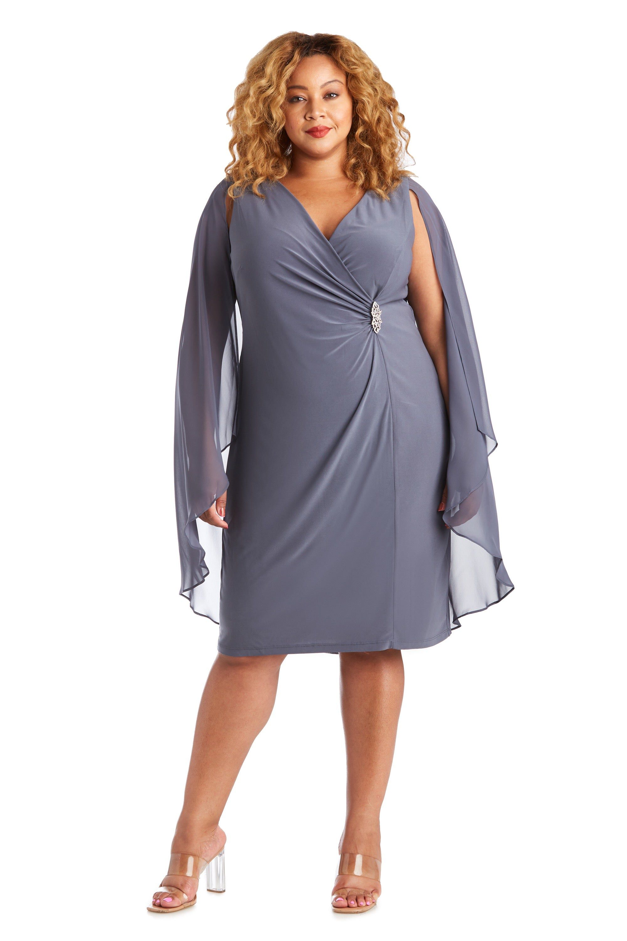 Chiffon Duster Cape Dress Plus