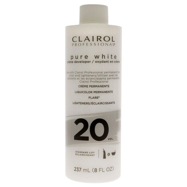 Pure White 20 Volume Creme Developer by Clairol for Unisex - 8 oz Lightener, See Description, hi-res image number 0