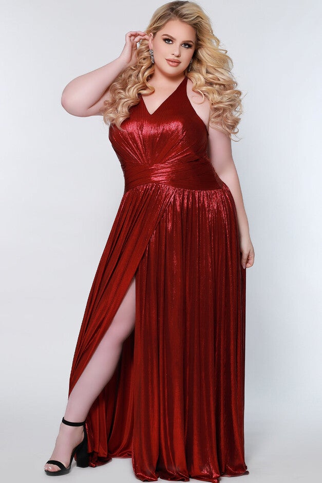 Turn It Up Formal Dress A-line Liquid Metallic Crimson Size 26, Crimson, hi-res image number null