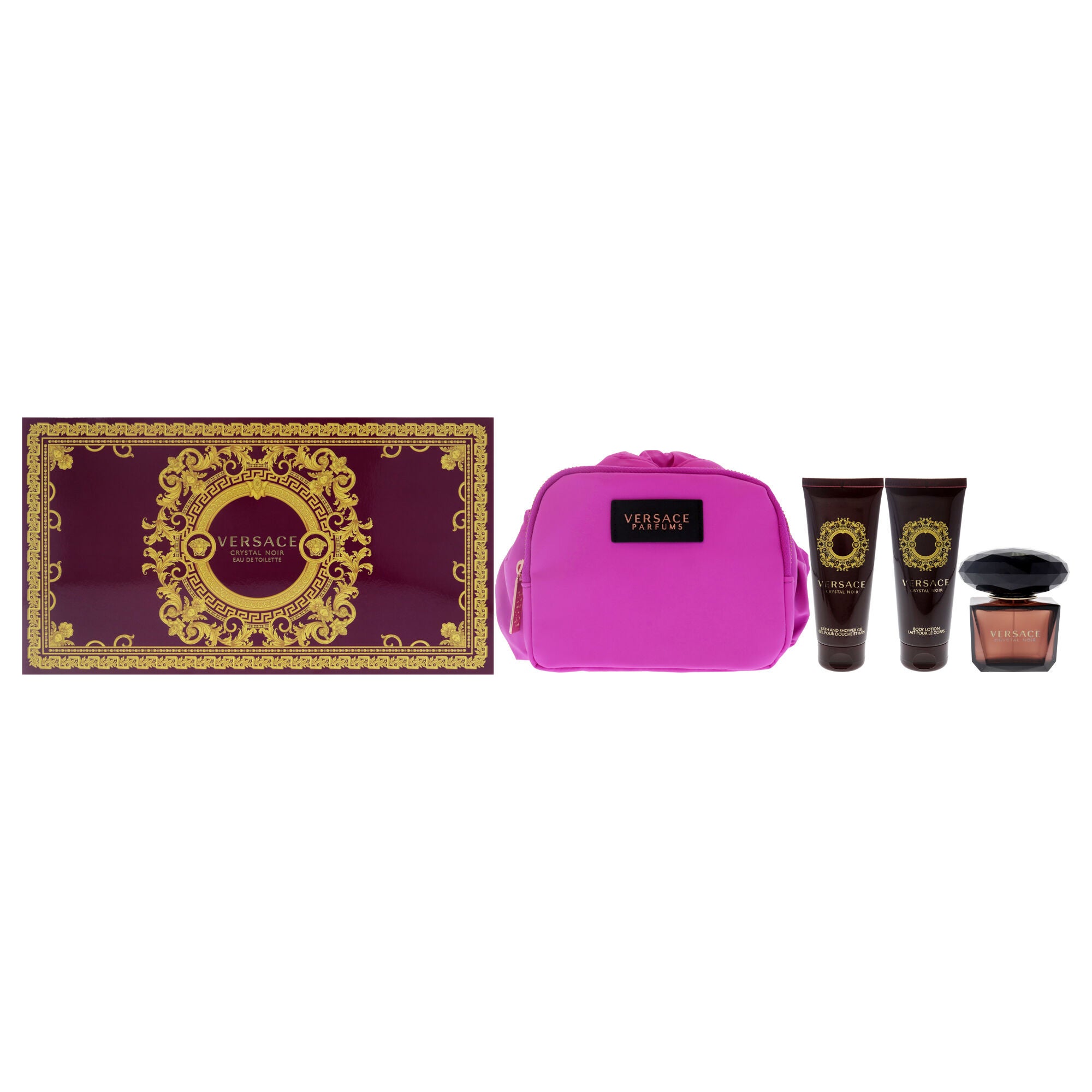 Versace Crystal Noir by Versace for Women - 4 Pc Gift Set - 3oz EDT Spray, 3.4oz Bath and Shower Gel, 3.4oz Body Lotion, Bag, See Description, hi-res image number 0