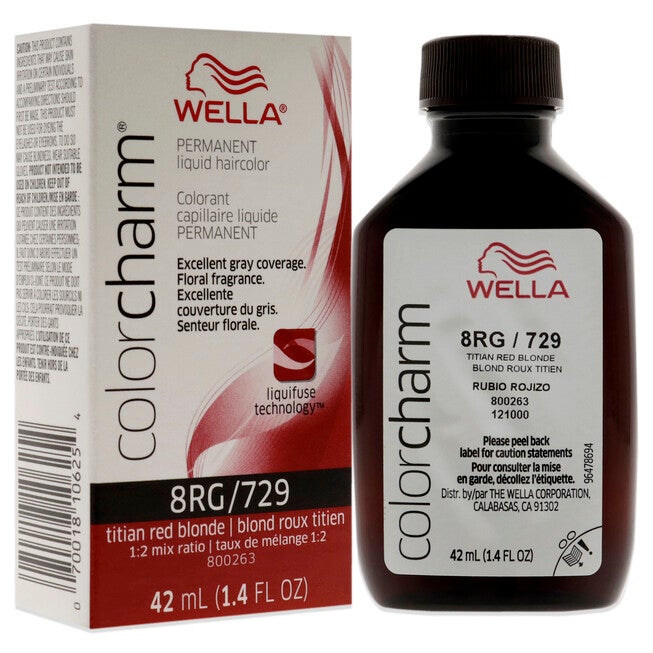 Color Charm Permanent Liquid Haircolor - 729 8RG Titian Red Blonde by Wella for Unisex - 1.4 oz Hair Color, NA, alternate image number null